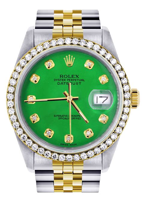 gold and green rolex watch|rolex gold watch green face.